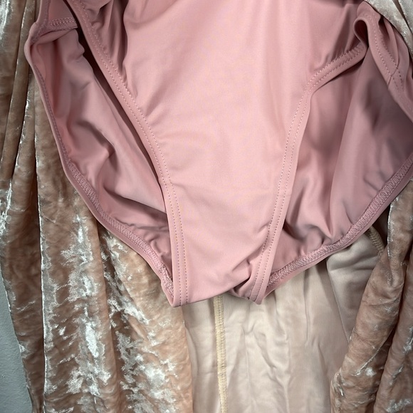 Weissman Velvet Wrap Dress Lyrical Dance Leotard with open back light pink NEW - Picture 11 of 11